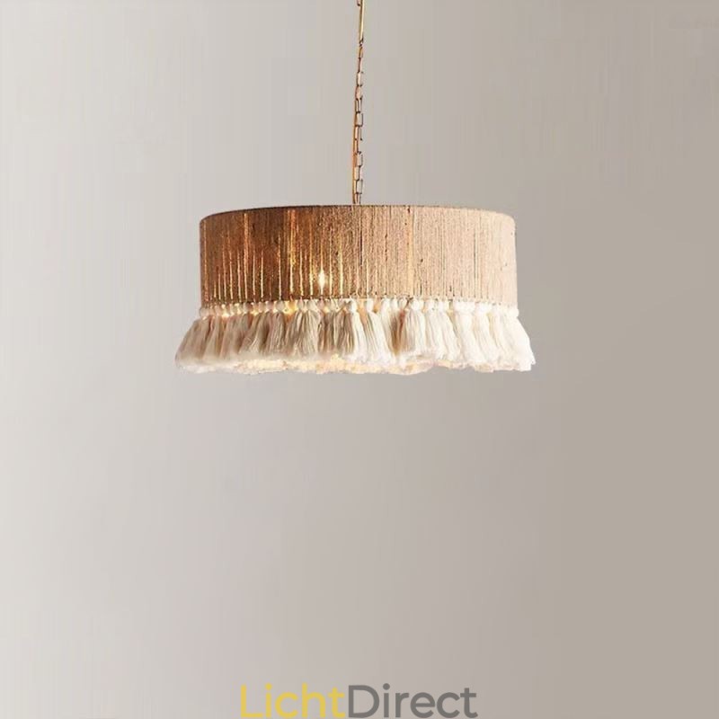 Retro hanglamp Boheemse stijl henneptouw kwast plafondlamp