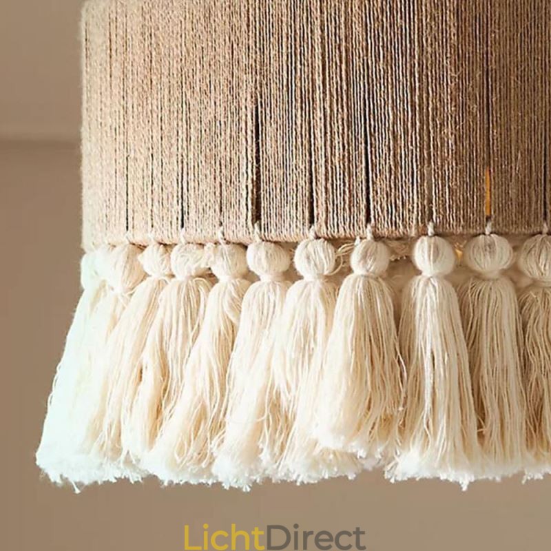 Retro hanglamp Boheemse stijl henneptouw kwast plafondlamp