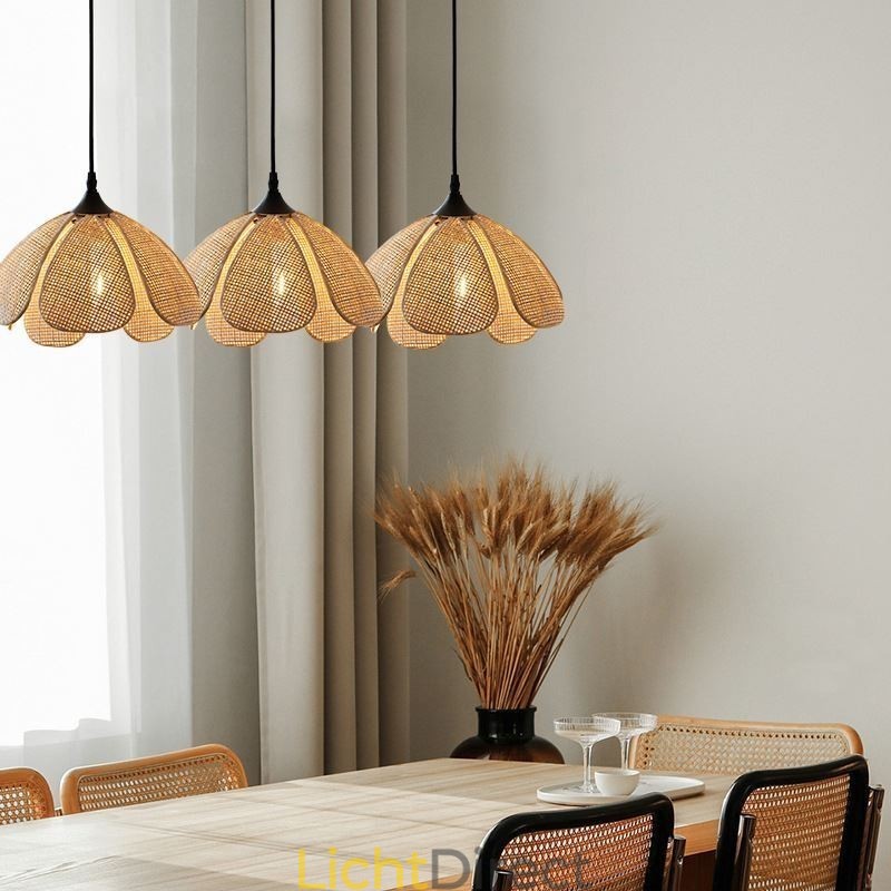 Rotan hanglamp Retro rotan plafondlamp