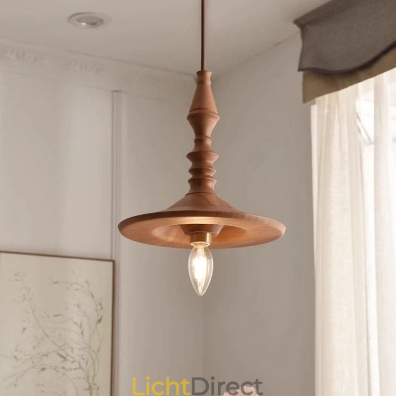 Rubberwood hanglamp in vintage hanglamp