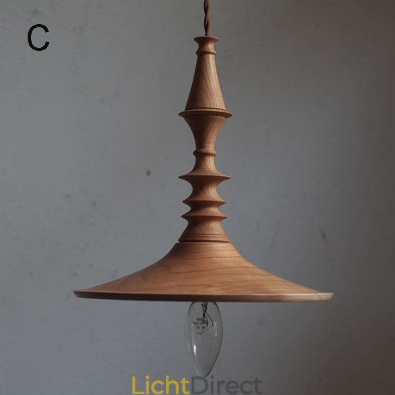 Rubberwood hanglamp in vintage hanglamp