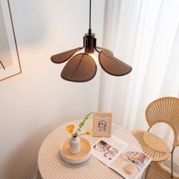 Nordic Hanglamp Wabi Sabi Stijl Stoffen Lampenkap Decoratieve Plafondlamp