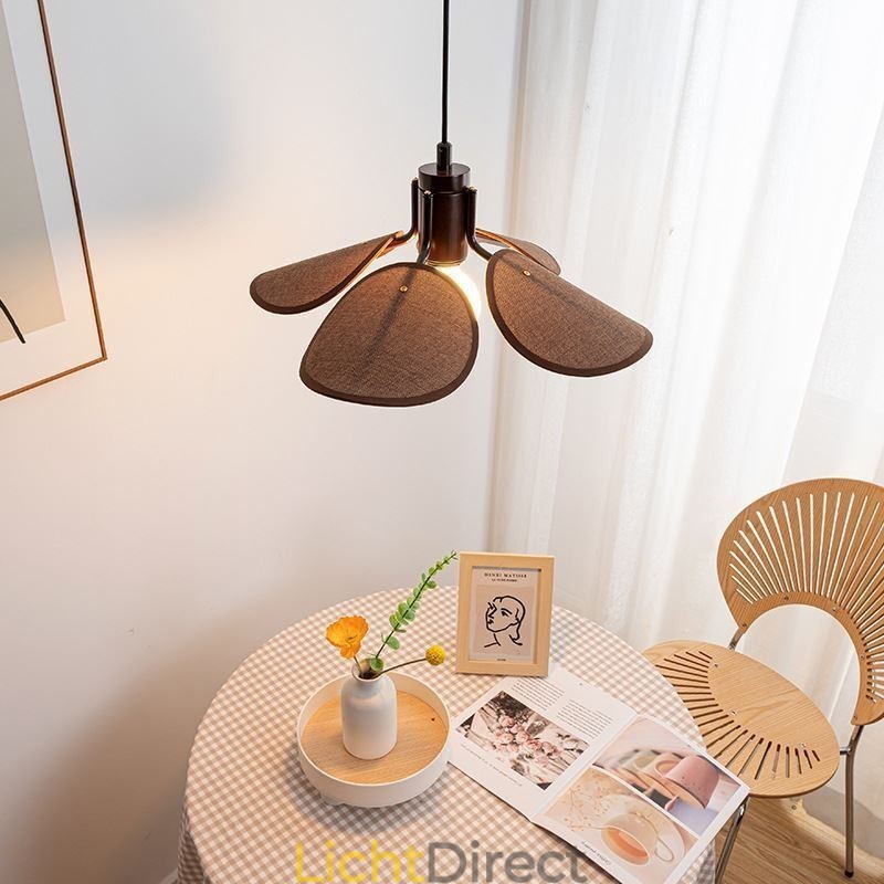 Nordic Hanglamp Wabi Sabi Stijl Stoffen Lampenkap Decoratieve Plafondlamp