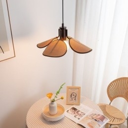 Nordic Hanglamp Wabi Sabi Stijl Stoffen Lampenkap Decoratieve Plafondlamp