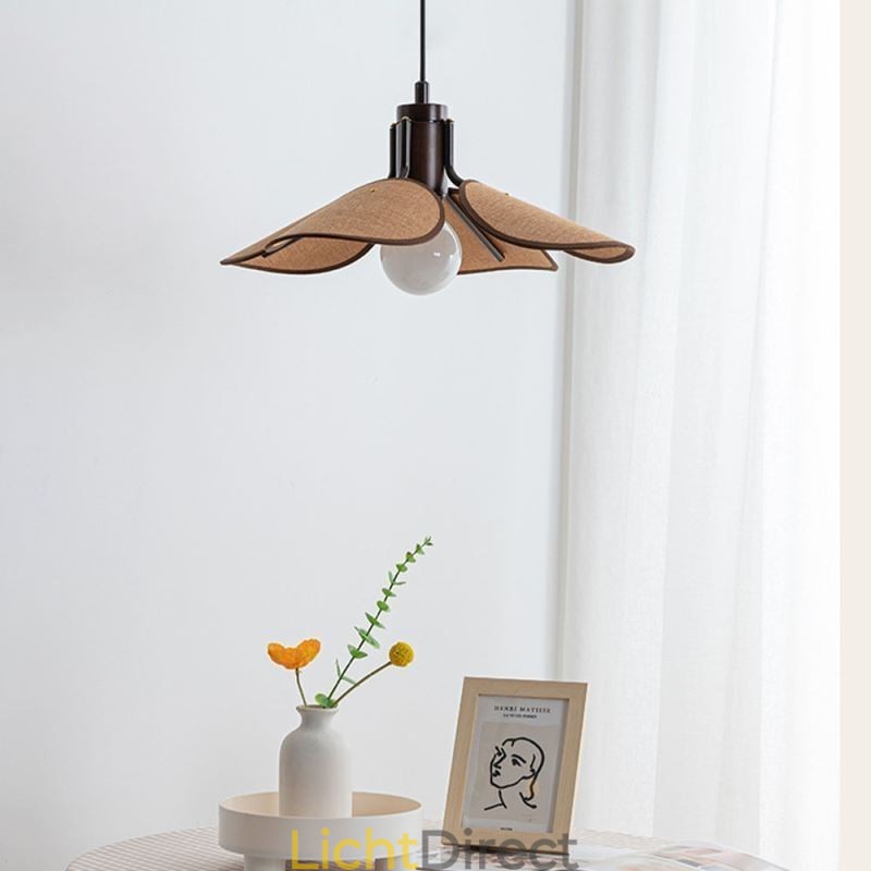Nordic Hanglamp Wabi Sabi Stijl Stoffen Lampenkap Decoratieve Plafondlamp