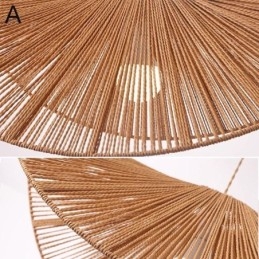 Retro Hanglamp Creatieve Wabi Sabi Strohoed Henneptouw Plafondlamp
