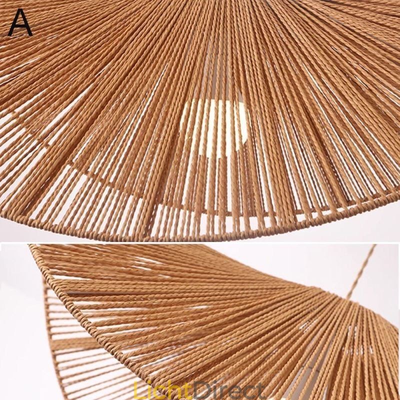 Retro Hanglamp Creatieve Wabi Sabi Strohoed Henneptouw Plafondlamp
