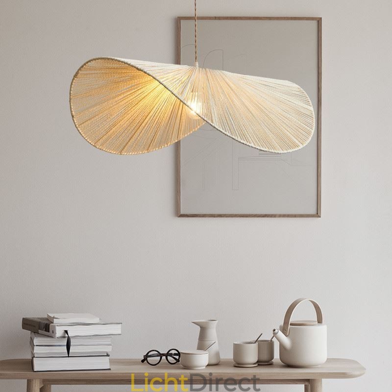 Retro Hanglamp Creatieve Wabi Sabi Strohoed Henneptouw Plafondlamp