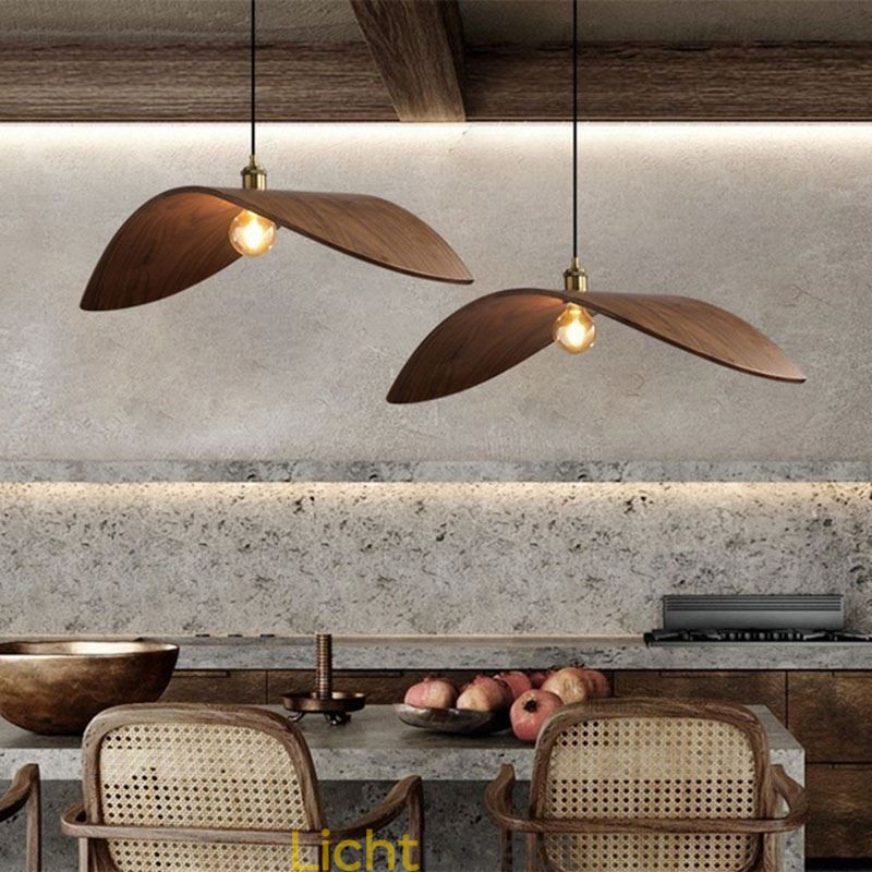 Massief houten hanglamp Creatieve retro plafondlamp