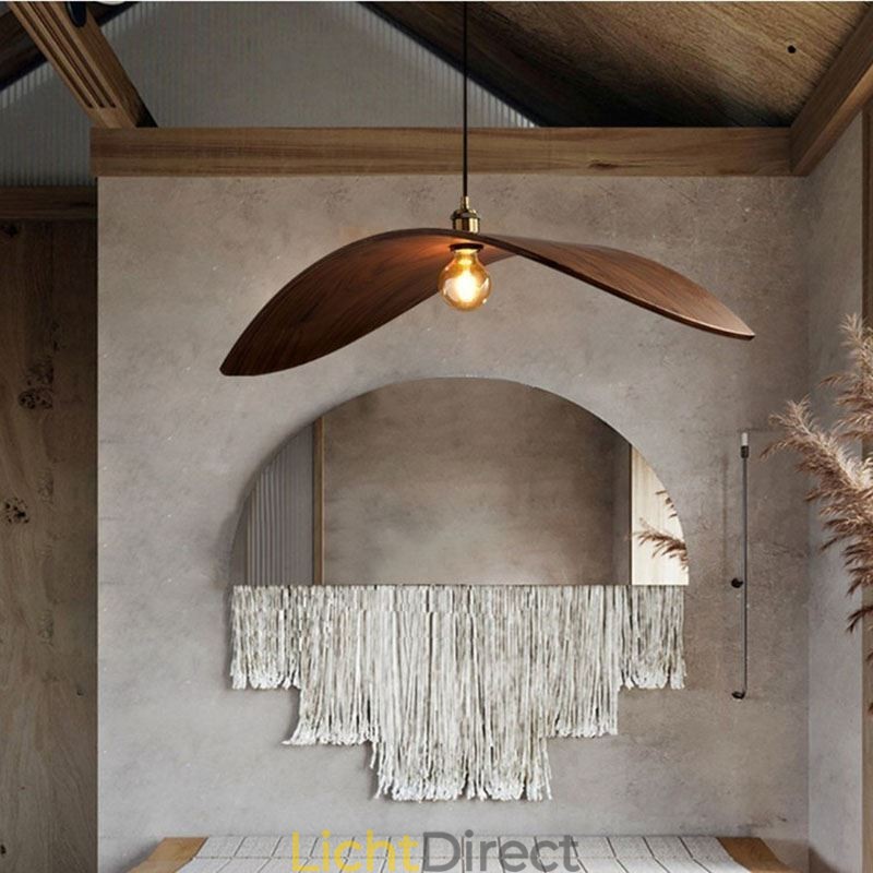 Massief houten hanglamp Creatieve retro plafondlamp