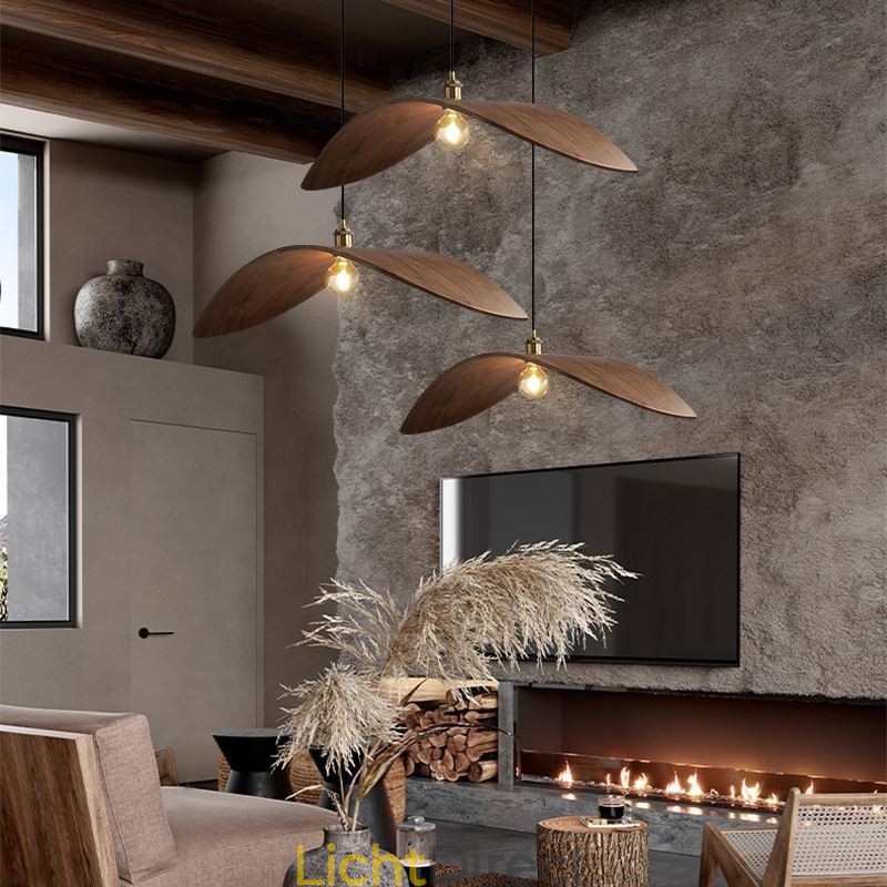 Massief houten hanglamp Creatieve retro plafondlamp