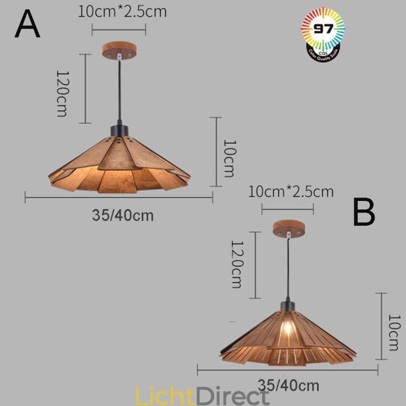 Retro Hanglamp Creatieve Houten Plafondlamp