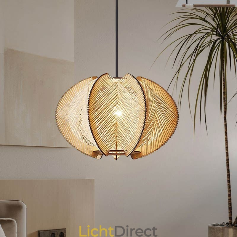 Nordic Hanglamp Retro Wabi Sabi Stijl Handgemaakte Massief Houten Plafondlamp