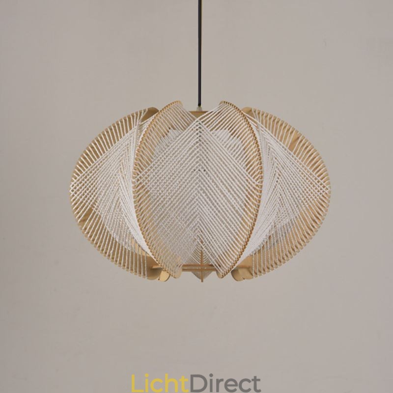 Nordic Hanglamp Retro Wabi Sabi Stijl Handgemaakte Massief Houten Plafondlamp