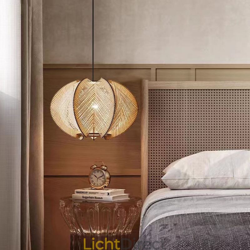 Nordic Hanglamp Retro Wabi Sabi Stijl Handgemaakte Massief Houten Plafondlamp