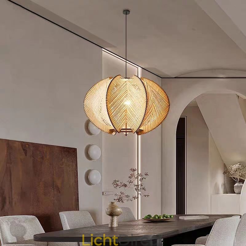Nordic Hanglamp Retro Wabi Sabi Stijl Handgemaakte Massief Houten Plafondlamp