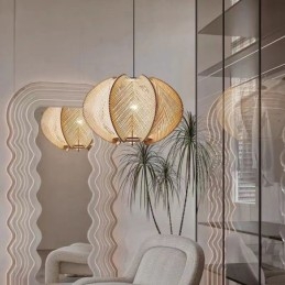 Nordic Hanglamp Retro Wabi Sabi Stijl Handgemaakte Massief Houten Plafondlamp