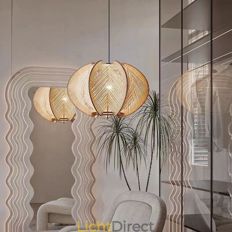 Nordic Hanglamp Retro Wabi Sabi Stijl Handgemaakte Massief Houten Plafondlamp