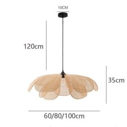 Hanglamp van rotan in Wabi Sabi-stijl, handgeweven plafondlamp van rotan