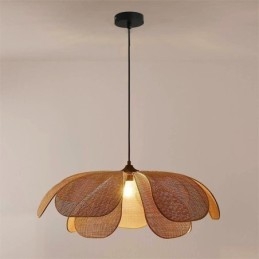 Hanglamp van rotan in Wabi Sabi-stijl, handgeweven plafondlamp van rotan