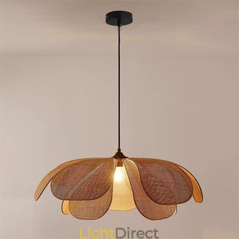 Hanglamp van rotan in Wabi Sabi-stijl, handgeweven plafondlamp van rotan