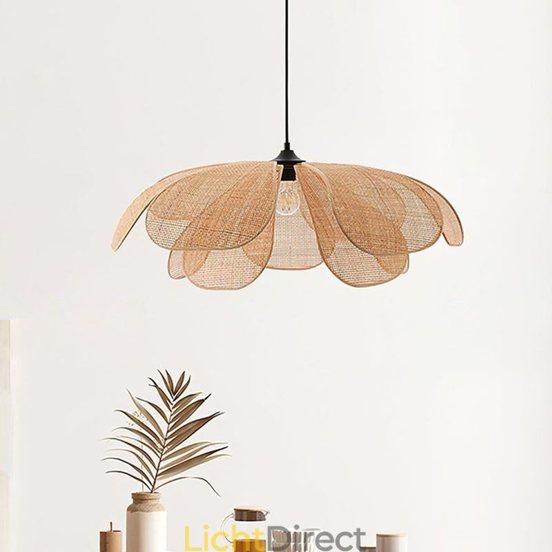 Hanglamp van rotan in Wabi Sabi-stijl, handgeweven plafondlamp van rotan