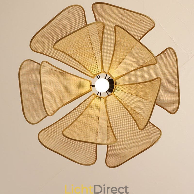 Hanglamp van rotan in Wabi Sabi-stijl, handgeweven plafondlamp van rotan