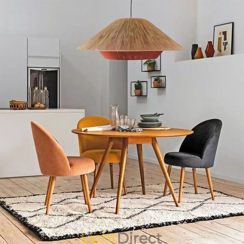 Hanglamp van henneptouw, handgeweven plafondlamp