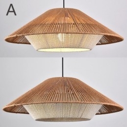 Hanglamp van henneptouw, handgeweven plafondlamp