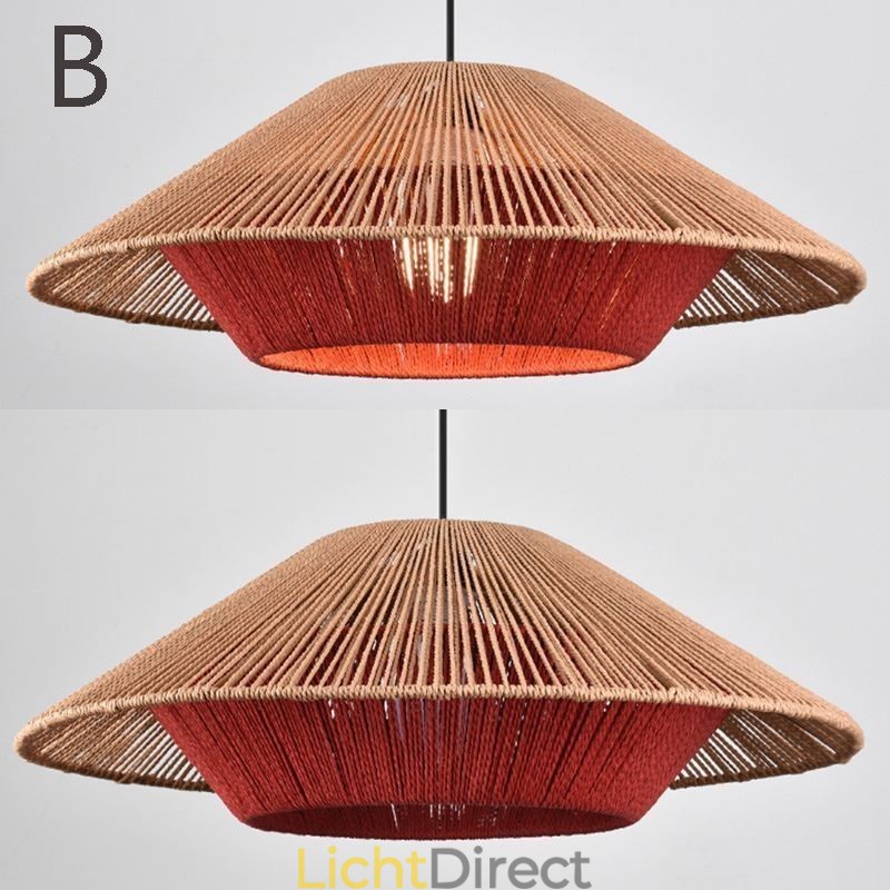 Hanglamp van henneptouw, handgeweven plafondlamp