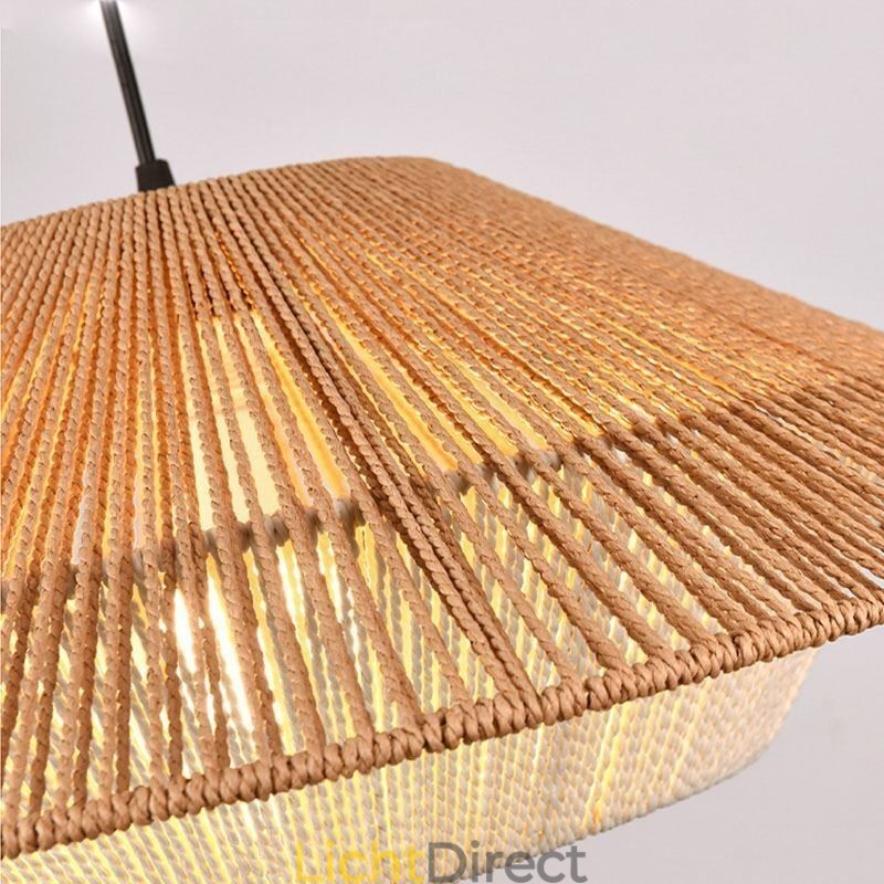 Hanglamp van henneptouw, handgeweven plafondlamp