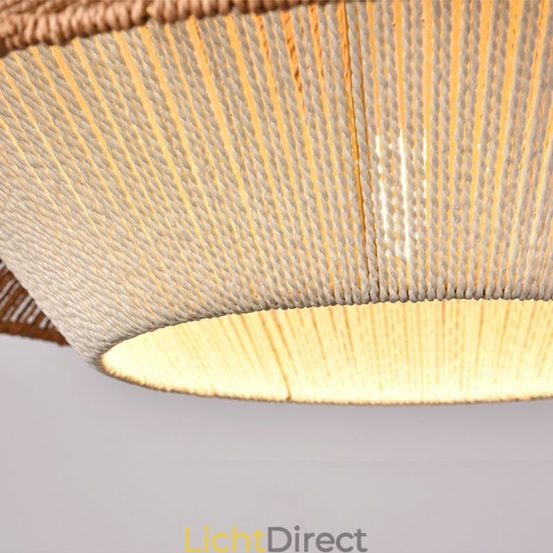 Hanglamp van henneptouw, handgeweven plafondlamp
