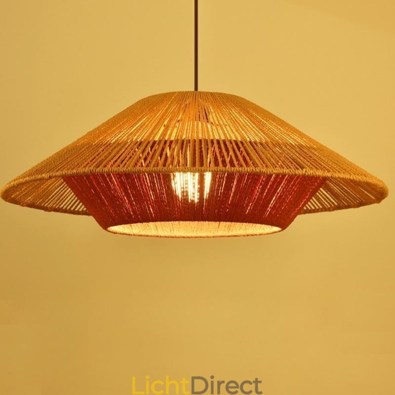 Hanglamp van henneptouw, handgeweven plafondlamp
