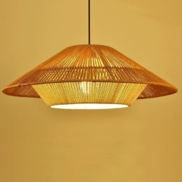 Hanglamp van henneptouw, handgeweven plafondlamp