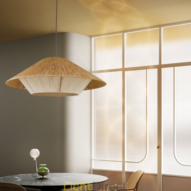 Hanglamp van henneptouw, handgeweven plafondlamp