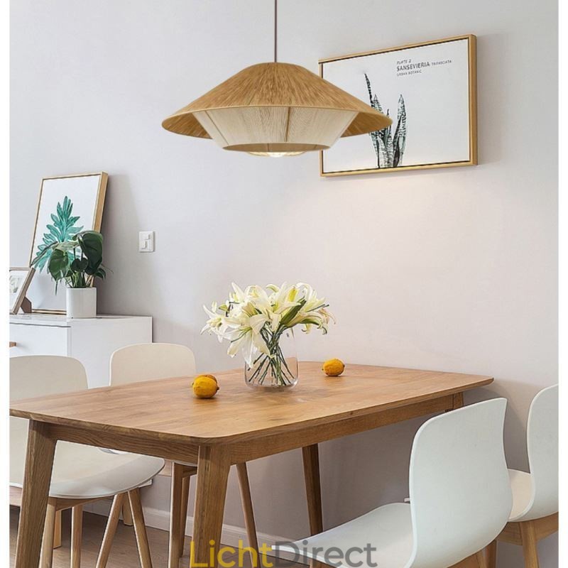 Hanglamp van henneptouw, handgeweven plafondlamp