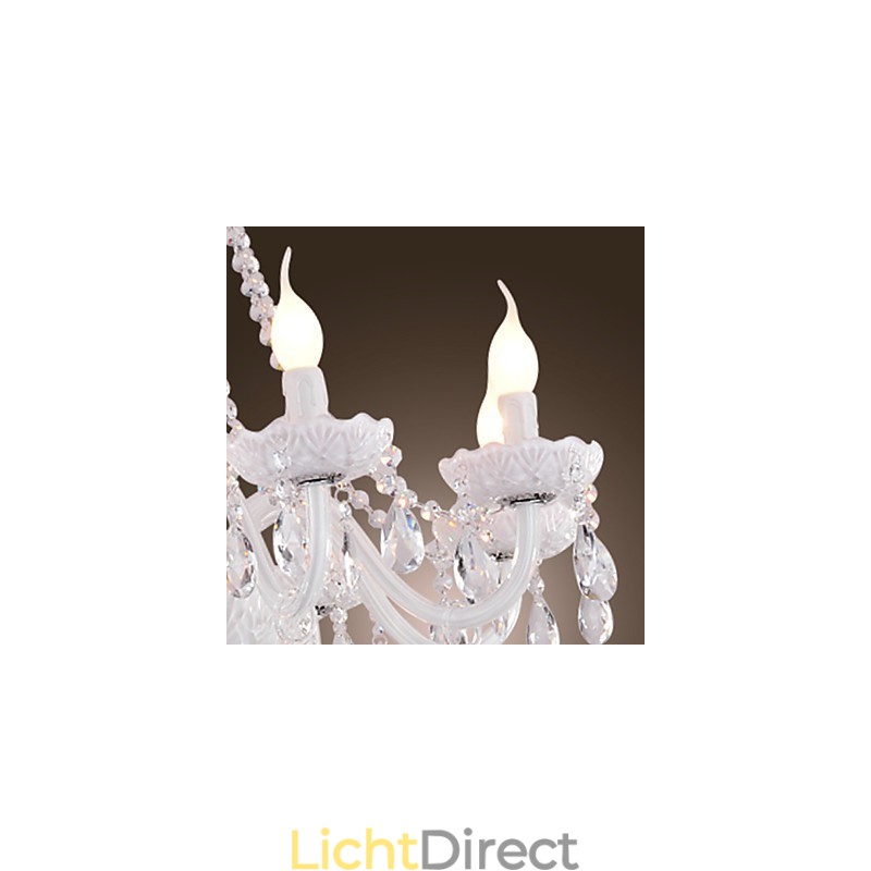 Kroonluchter Wit Kristal Modern Living 8 Lampen