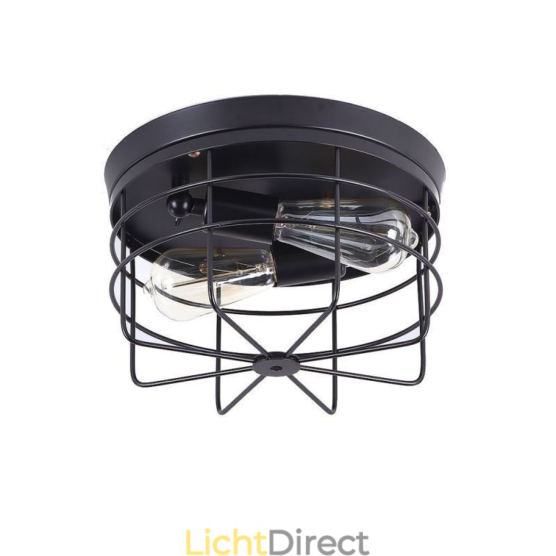 Industriële metalen kooi plafondlamp Rustieke plafondlamp met inbouwmontage