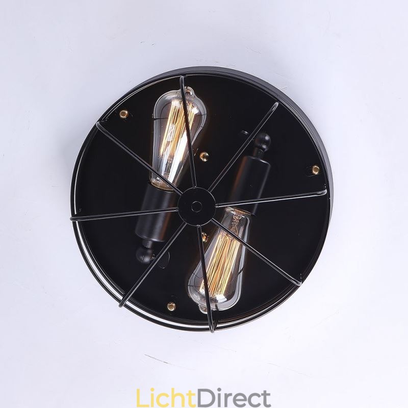 Industriële metalen kooi plafondlamp Rustieke plafondlamp met inbouwmontage
