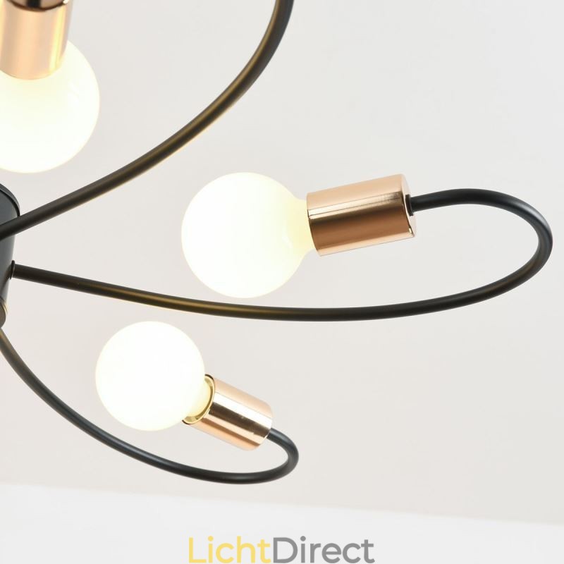 Rustieke kroonluchter 6-lichts klassieke bloemblaadjes plafond hanglamp