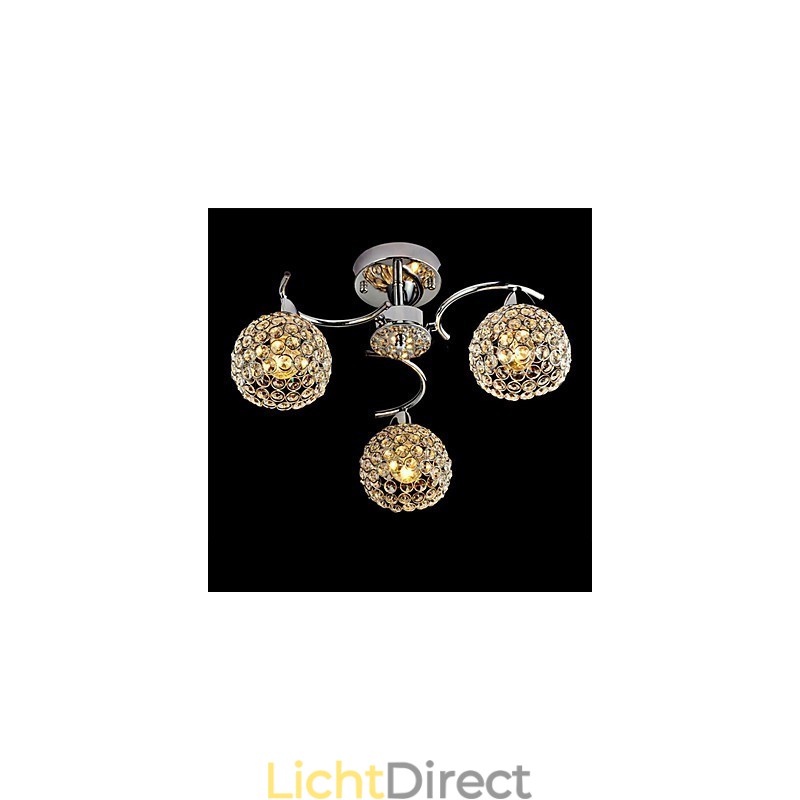 Moderne, eigentijdse, kristal gegalvaniseerde metalen hanglamp, inbouw