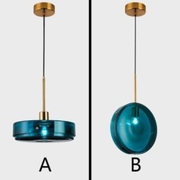 Ronde Cake Glazen Hanglamp Moderne Minimalistische Smeedijzeren Plafondlamp