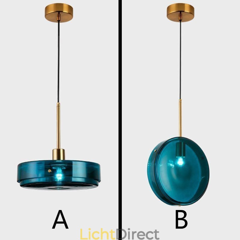 Ronde Cake Glazen Hanglamp Moderne Minimalistische Smeedijzeren Plafondlamp