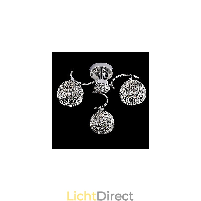 Moderne, eigentijdse, kristal gegalvaniseerde metalen hanglamp, inbouw