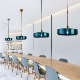 Ronde Cake Glazen Hanglamp Moderne Minimalistische Smeedijzeren Plafondlamp