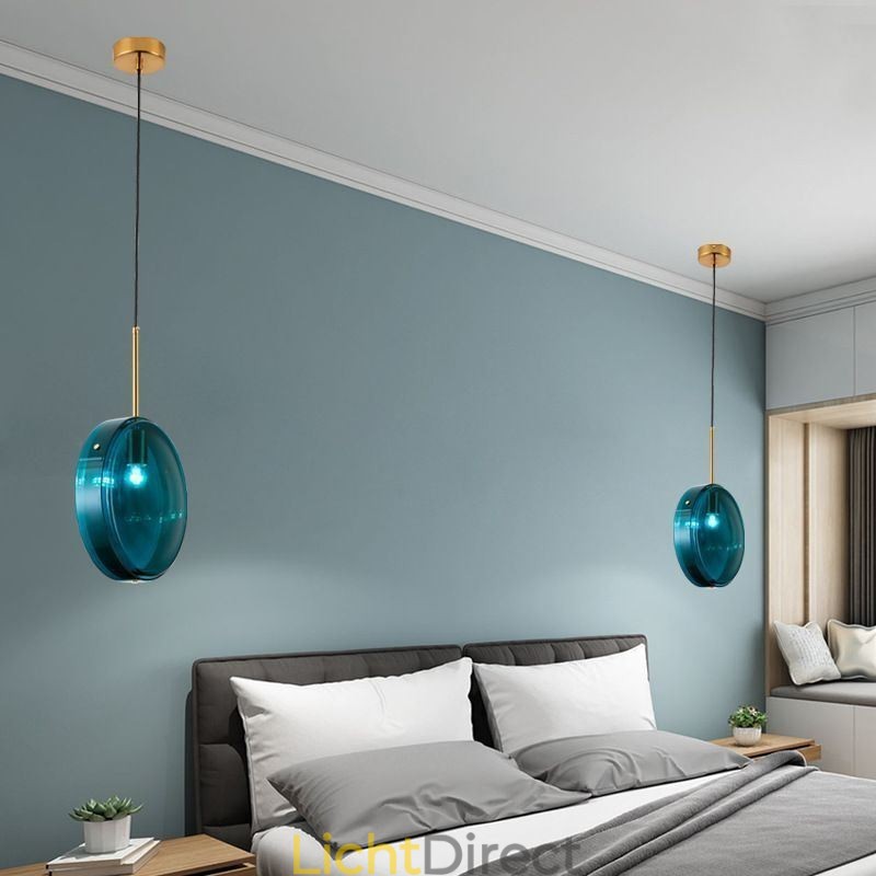 Ronde Cake Glazen Hanglamp Moderne Minimalistische Smeedijzeren Plafondlamp