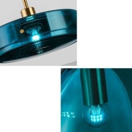Ronde Cake Glazen Hanglamp Moderne Minimalistische Smeedijzeren Plafondlamp