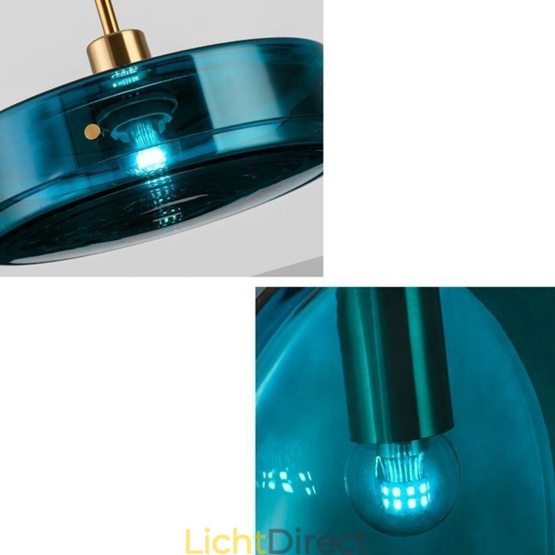 Ronde Cake Glazen Hanglamp Moderne Minimalistische Smeedijzeren Plafondlamp