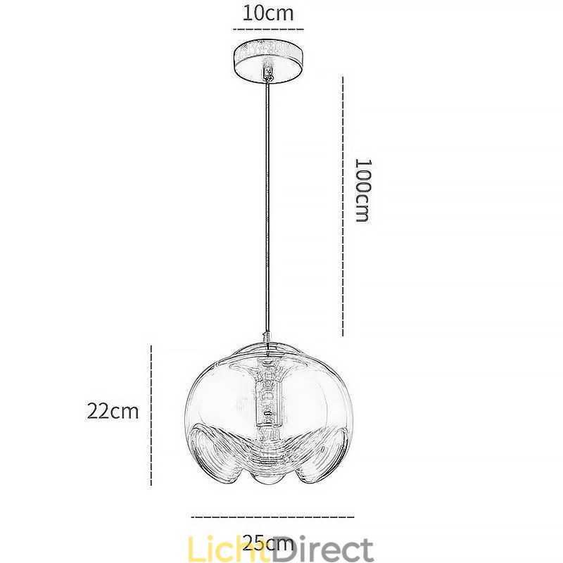 Stamen Glazen Hanglamp Moderne Minimalistische Smeedijzeren Plafondlamp