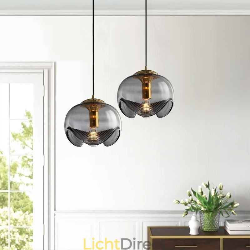 Stamen Glazen Hanglamp Moderne Minimalistische Smeedijzeren Plafondlamp